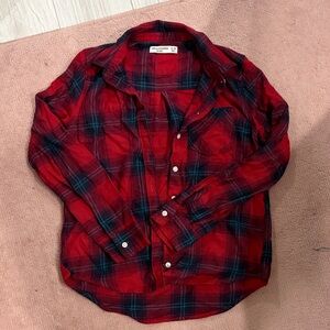 Abercrombie Kids Red and Black Plaid Shirt